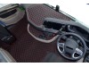 TRUCK ECO LEATHER FLOOR SET-BLACK/RED  [ FOLDING PASSENGER SEAT ]Suitable for  Daf  XG , XG+