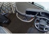 TRUCK ECO LEATHER FLOOR SET-BLACK/RED  [ FOLDING PASSENGER SEAT ]Suitable for  Daf  XG , XG+