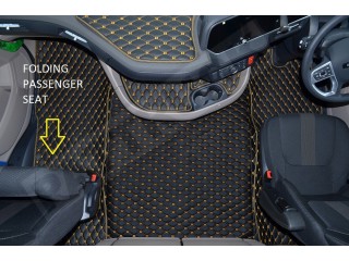 TRUCK ECO LEATHER FLOOR SET-BLACK/RED  [ FOLDING PASSENGER SEAT ]Suitable for  Daf  XG , XG+