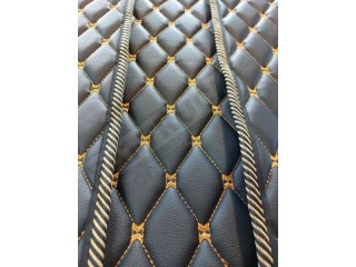 TRUCK ECO LEATHER FLOOR SET-BLACK/RED  [ FOLDING PASSENGER SEAT ]Suitable for  Daf  XG , XG+