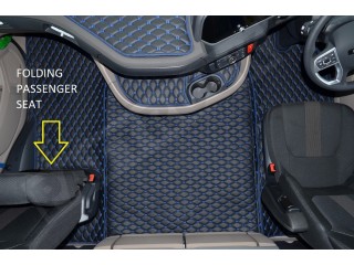 TRUCK ECO LEATHER FLOOR SET-BLACK/GOLD  [ FOLDING PASSENGER SEAT ]Suitable for  Daf  XG , XG+