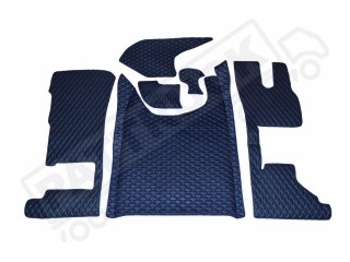 TRUCK ECO LEATHER FLOOR SET-BLACK/GOLD  [ FOLDING PASSENGER SEAT ]Suitable for  Daf  XG , XG+