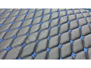 TRUCK ECO LEATHER FLOOR SET-BLACK/GOLD  [ FOLDING PASSENGER SEAT ]Suitable for  Daf  XG , XG+
