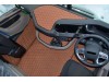 TRUCK ECO LEATHER FLOOR SET-BLACK/RED  [ FOLDING PASSENGER SEAT ]Suitable for  Daf  XG , XG+