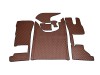 TRUCK ECO LEATHER FLOOR SET-BLACK/RED  [ FOLDING PASSENGER SEAT ]Suitable for  Daf  XG , XG+