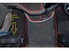 TRUCK ECO LEATHER FLOOR SET-BLACK/RED  [ FOLDING PASSENGER SEAT ]Suitable for  Daf  XG , XG+