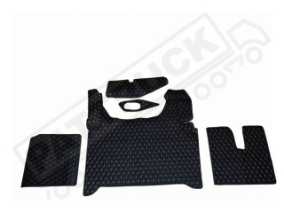 TRUCK ECO LEATHER FLOOR SET-BLACK/RED  compatible with MAN TGX  2021+