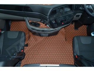 TRUCK ECO LEATHER FLOOR SET-BLACK/Blue  compatible with MAN TGX  2021+