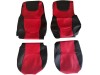 TRUCK ECO LEATHER SEAT COVERS  suitable for DAF XF GX XG+  PAIR OF BLACK WITH RED STITCHES