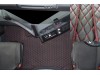 TRUCK ECO LEATHER FLOOR SET-BLACK with RED  FIT RENAULT T RANGE - FLAT FLOOR