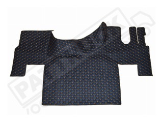 TRUCK ECO LEATHER FLOOR SET-BLACK/RED  FIT RENAULT T RANGE - FLAT FLOOR