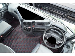 TRUCK ECO LEATHER FLOOR SET-BLACK/GOLD  FIT RENAULT T RANGE WITH ENGINE HUMP