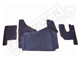 TRUCK ECO LEATHER FLOOR SET-BLACK/GOLD  FIT RENAULT T RANGE WITH ENGINE HUMP