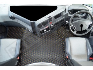  TRUCK ECO LEATHER FLOOR SET-BLACK FIT RENAULT T RANGE WITH ENGINE HUMP