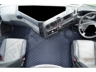 TRUCK ECO LEATHER FLOOR SET-BLACK/RED   FIT RENAULT T RANGE WITH ENGINE HUMP