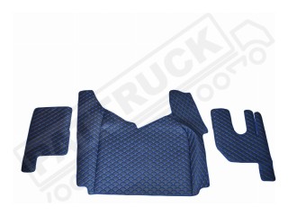 TRUCK ECO LEATHER FLOOR SET-BLACK/RED   FIT RENAULT T RANGE WITH ENGINE HUMP