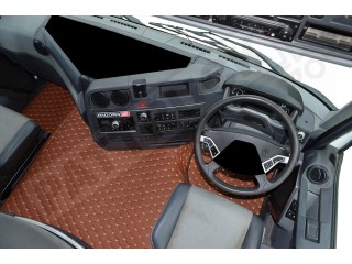 TRUCK ECO LEATHER FLOOR SET-BLACK/BLUE   FIT RENAULT T RANGE WITH ENGINE HUMP