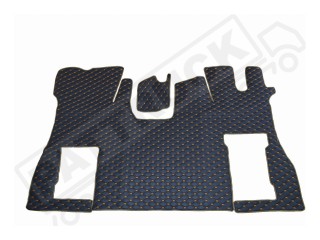 ECO LEATHER FLOOR MAT -BLACK/RED  FIT SCANIA S New Generation  [ 2017+ ] FIXED /FOLDING  PASSENGER SEAT