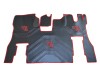 ECO LEATHER FLOOR MAT -BLACK/RED [ V8] FIT SCANIA S New Generation  [ 2017+ ] FLIP PASSENGER SEAT