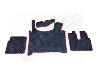 TRUCK ECO LEATHER FLOOR SET-BLACK/RED LOGO compatible with MAN TGX  2021+