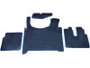 TRUCK ECO LEATHER FLOOR SET- Black with RED stitching and RED trim  compatible with MAN TGX  2021+