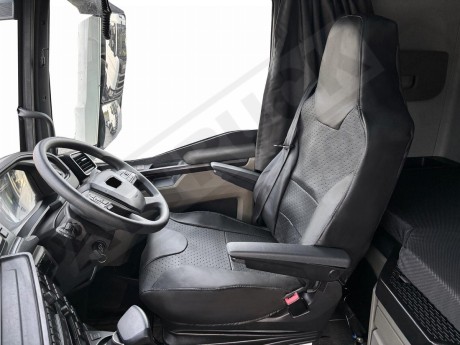 TRUCK ECO LEATHER SEAT COVERS suitable for MAN  TGX from 2021 onwards  PAIR OF BLACK