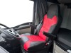 TRUCK ECO LEATHER SEAT COVERS suitable for MAN  TGX from 2021 onwards  PAIR OF BLACK with Blue