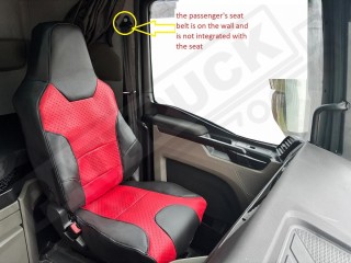 TRUCK ECO LEATHER SEAT COVERS suitable for MAN  TGX from 2021 onwards  PAIR OF BLACK with Blue