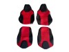 TRUCK ECO LEATHER SEAT COVERS suitable for MAN  TGX from 2021 onwards  PAIR OF BLACK with Blue