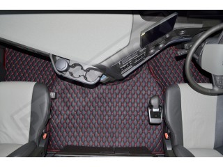 TRUCK ECO LEATHER FLOOR SET-BEIGE  suitable VOLVO FH5 ,FH4 - TWIN AIR SEATS