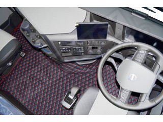 TRUCK ECO LEATHER FLOOR SET-BEIGE  suitable VOLVO FH5 ,FH4 - TWIN AIR SEATS