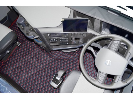 TRUCK ECO LEATHER FLOOR SET-BEIGE  suitable VOLVO FH5 ,FH4 - TWIN AIR SEATS