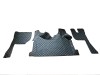 TRUCK ECO LEATHER FLOOR SET- COMPATIBLE WITH VOLVO FH 4 2013+[TWIN AIR SEATS] BLACK