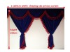MAN XXL TRUCK CURTAINS SET BLUE WITH  RED TASSELS