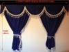 MAN XXL TRUCK CURTAINS SET BLUE WITH WHITE TASSELS