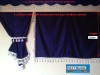 MAN XXL TRUCK CURTAINS SET BLUE WITH WHITE TASSELS